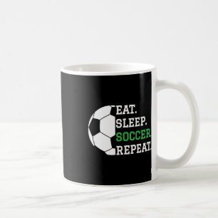 Taza De Café Jugador de Fútbol Amante del Fútbol Come Duerme Fú