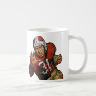 Taza De Café Jugador de fútbol americano retro corredor número 