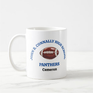 Taza De Café Jugador de fútbol de escuela secundaria personaliz