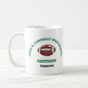 Taza De Café Jugador de fútbol de la escuela secundaria verde p