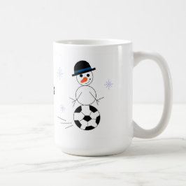 Taza De Café Jugador de fútbol de muñeco de nieve