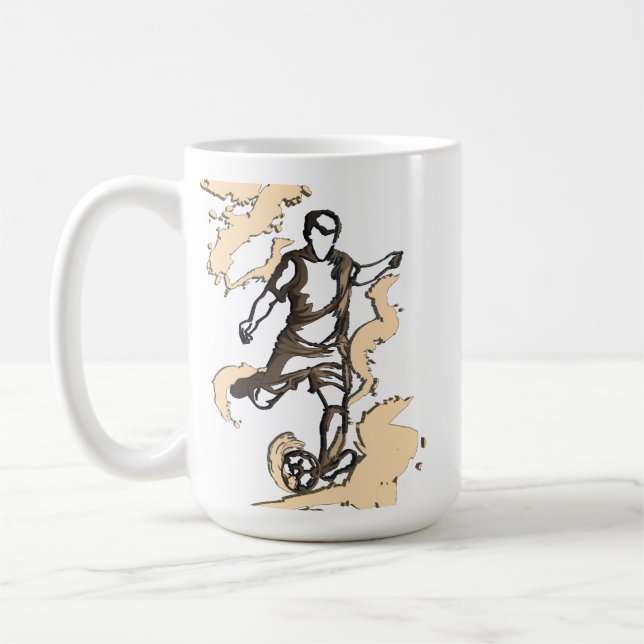 Taza De Café Jugador de Fútbol Dinámico (Izquierda)