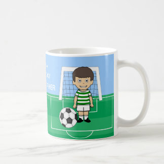 Taza De Café Jugador de fútbol lindo Mano blanca verde