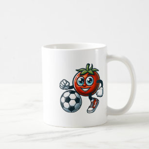 Taza De Café Jugador de fútbol Tomate Mono Lindo Con Balón De F