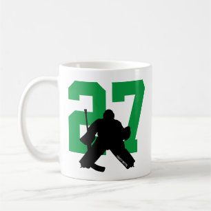 Taza De Café Jugador de granero de hockey personalizado número