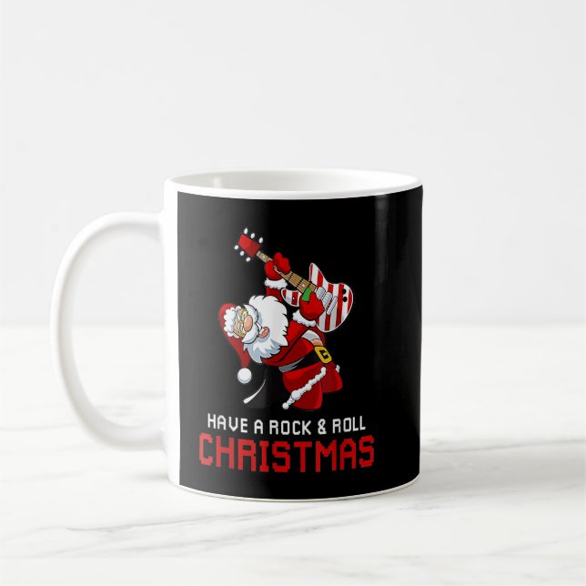 Taza De Café Jugador De Guitarra De Santa Claus Tiene Un Chr De (Izquierda)