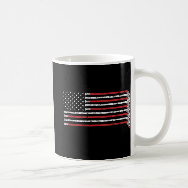 Taza De Café Jugador de hockey con bandera de EE.UU. (Derecha)