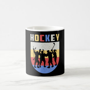 Taza De Café Jugador de hockey de hielo Stick Equipo de retro r