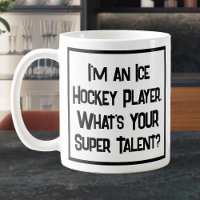 Jugador de hockey sobre hielo Super Talento. Coffe