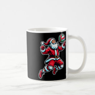 Taza De Café Jugador de Navidades divertidos del voleibol Santa