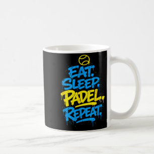 Taza De Café Jugador de pádel divertido diseño repetido