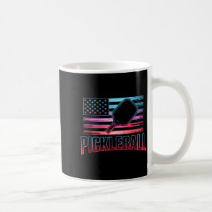 Taza De Café Jugador de paleta de pickleball patriota de bander