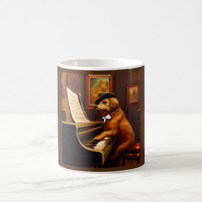 Taza De Café Jugador de piano de perro (Centro)
