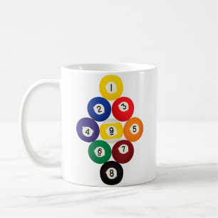Taza De Café Jugador de Pool Rack de Billar de 9 Bolas