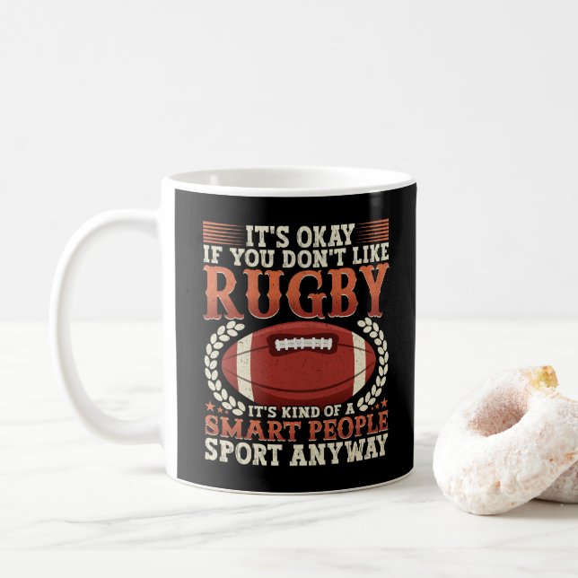 Taza De Café Jugador De Rugby Como Una Gente Inteligente Deport (Con donut)