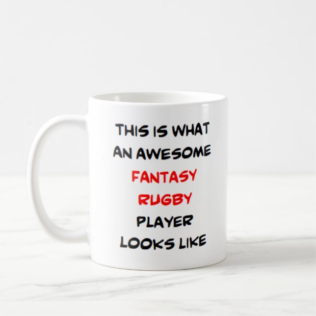 Taza De Café jugador de rugby de fantasía, impresionante (Izquierda)