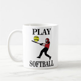 Taza De Café Jugador de Softbol Juega a Softball