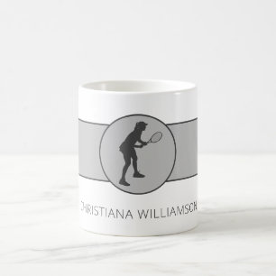 Taza De Café Jugador de tenis Chica regalo Personalizado