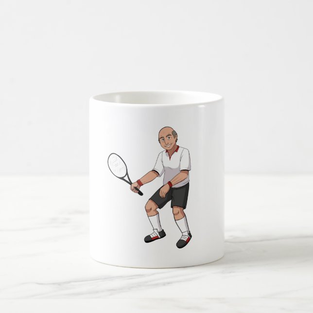 Taza De Café Jugador de tenis mayor (Centro)