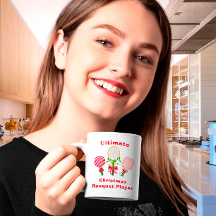 Taza De Café Jugador de tenis, paddleball, pickleball en Navida