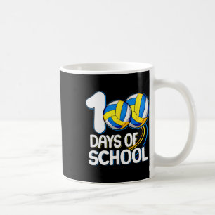 Taza De Café Jugador de voleibol 100 días de escuela 100º día d
