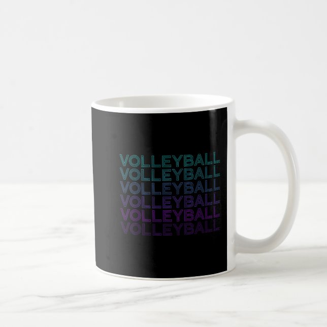 Taza De Café Jugador de voleibol entrenador de equipo Retro (Derecha)