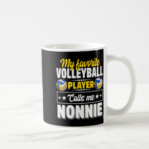 Taza De Café jugador de voleibol favorito llama a la madre nonn