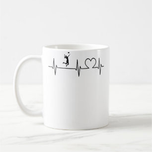 Taza De Café Jugador de Voleibol Latido del Corazón Equipo de V