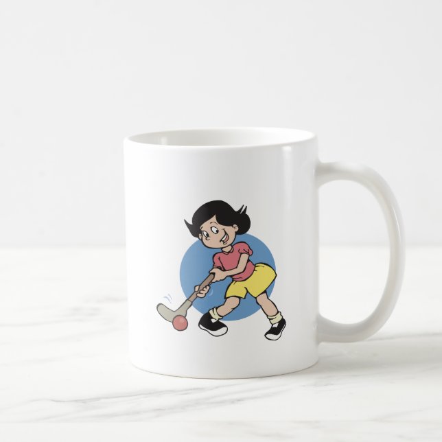 Taza De Café Jugador del chica del hockey hierba (Derecha)