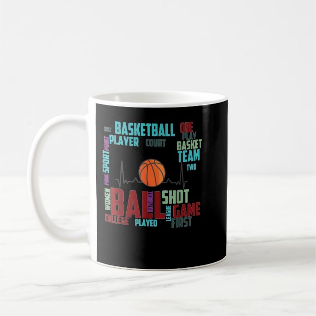 Taza De Café Jugador entrenador de equipo de baloncesto negro c (Izquierda)