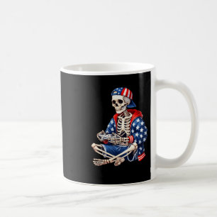 Taza De Café Jugador Esqueleto Videojuego Día de la Independenc