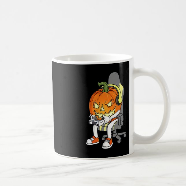 Taza De Café Jugador Halloween Jackolantern Scary Gaming Niños (Derecha)