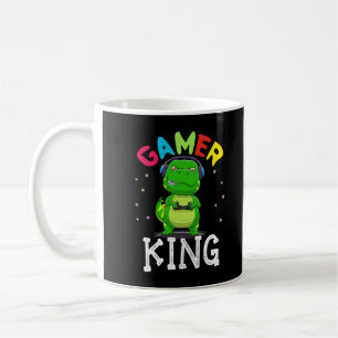 Taza De Café Jugador King T-Rex Dinosaur Jugando Videojuegos Ni