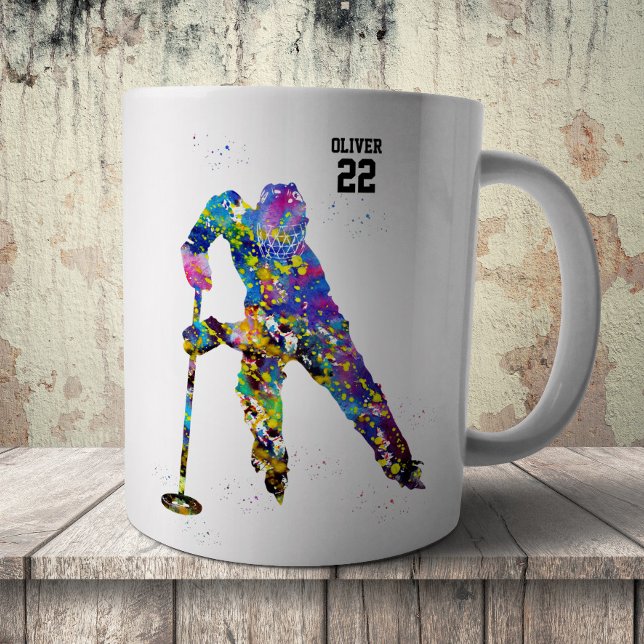 Taza De Café Jugador Masculino de Ringette (Subido por el creador)