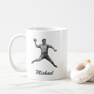 Taza De Café Jugador moderno de balonmano de moda de moda