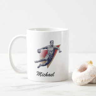 Taza De Café Jugador moderno de balonmano de moda de moda