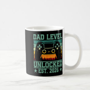 Taza De Café Jugador Papá Nivel Desbloqueado Est 2026 Gracioso