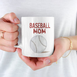 Taza De Café Jugador personalizado de béisbol personalizado Mom