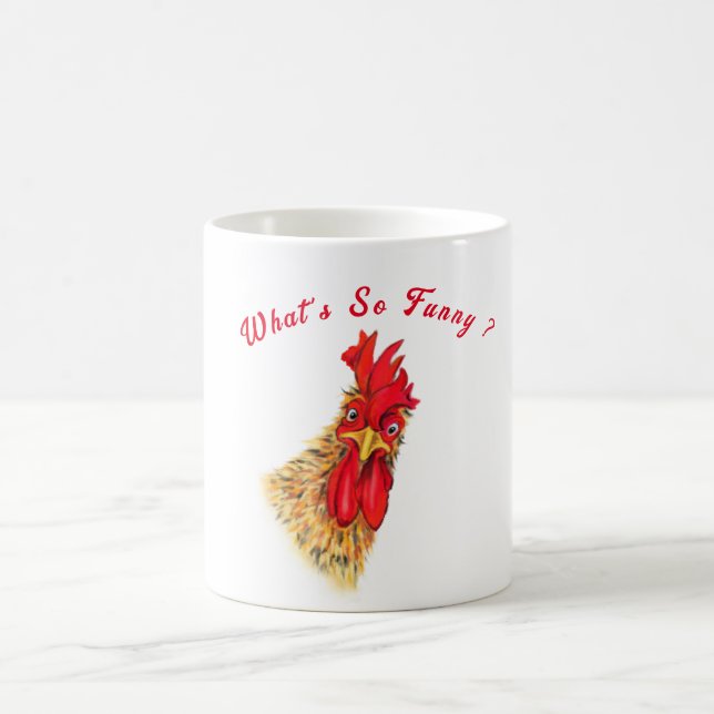 Taza De Café Jugador Regalo de Mug Sorprendido gallo - Texto Pe (Centro)