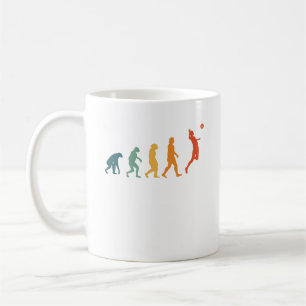Taza De Café Jugador Retro de Evolución de Voleibol