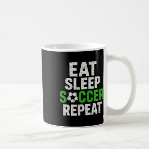 Taza De Café Jugador Retro de Fútbol Dice Comer Dormir Jugar Re