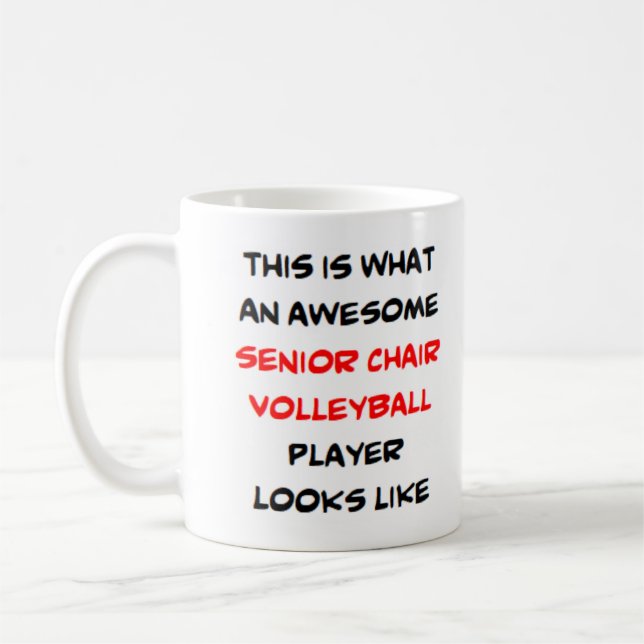 Taza De Café jugador senior de voleibol en silla, impresionante (Izquierda)