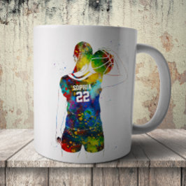 Taza De Café Jugadora de Baloncesto Femenina