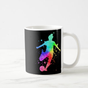 Taza De Café Jugadora de Fútbol Femenino Atleta Femenina Color