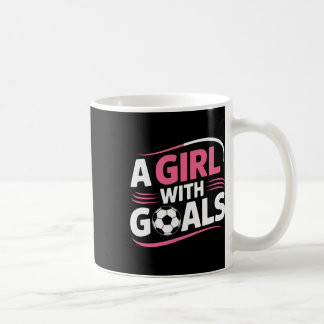 Taza De Café Jugadora de fútbol femenino Una chica con objetivo