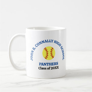 Taza De Café Jugadora de Softbol de Escuela Secundaria Personal