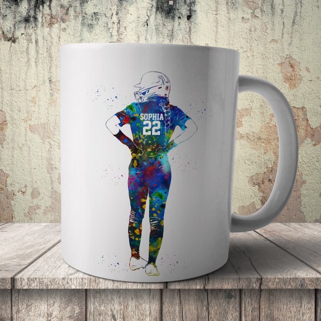 Taza De Café Jugadora de sóftbol femenino (Subido por el creador)