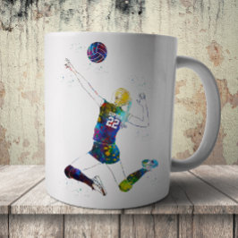 Taza De Café Jugadora de voleibol femenino