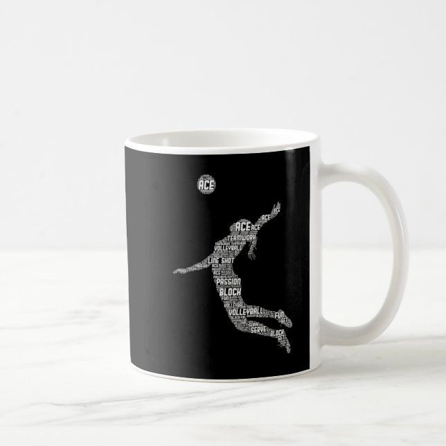 Taza De Café Jugadora Juvenil Chica de Voleibol (Derecha)