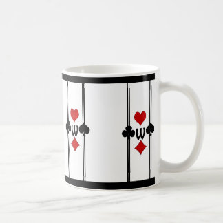 Taza De Café Jugadores de tarjetas Art Deco con monograma
